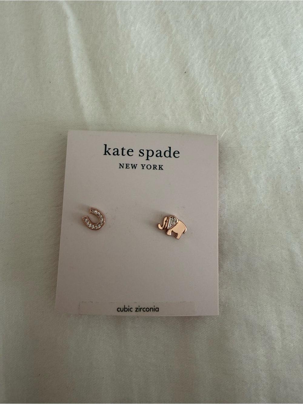 kate spade New York Rose Gold Elephant & Horseshoe Stud Earrings